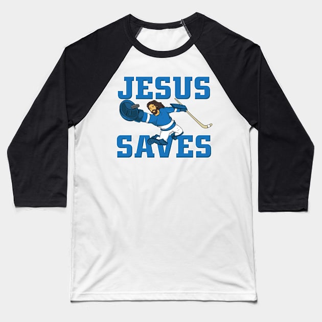 HOCKEY: Jesus Saves Baseball T-Shirt by woormle